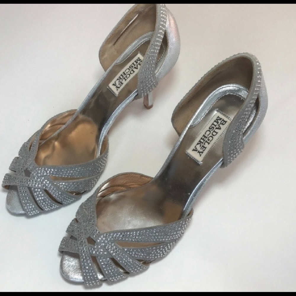 Badgley Mischka Tatiana Silver Metallic Heels